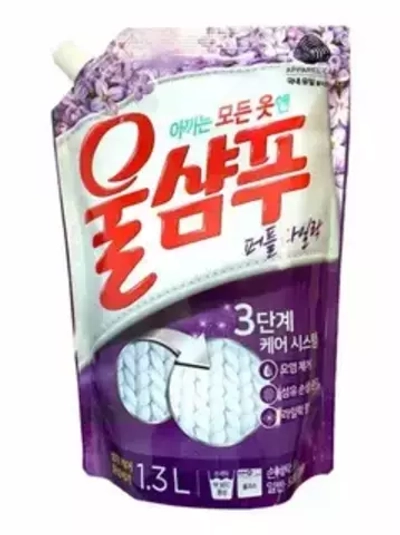 KeraSys Гель д/стирки-ЗАПАСКА СВЕЖЕСТЬ ДЛЯ ДЕЛИКАТНЫХ ТКАНЕЙ Вул Шампу 1,3л*9 сирен пакет