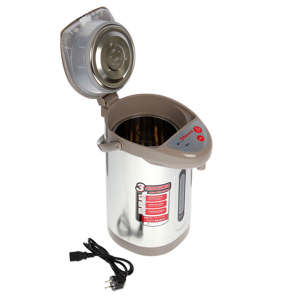 Термопот 4,2л SA-345C, металлик/кофейный