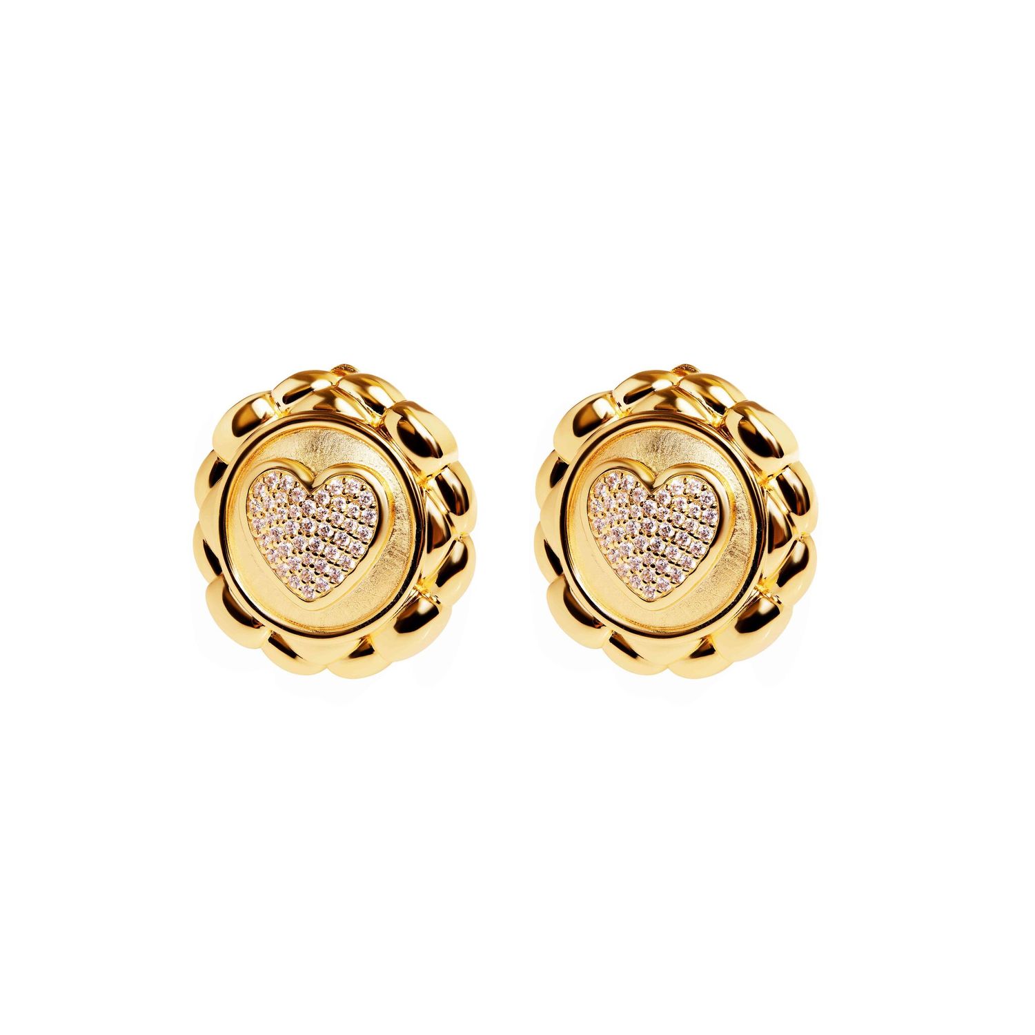 Клипсы Clear Hearted Honours Earrings - Gold
