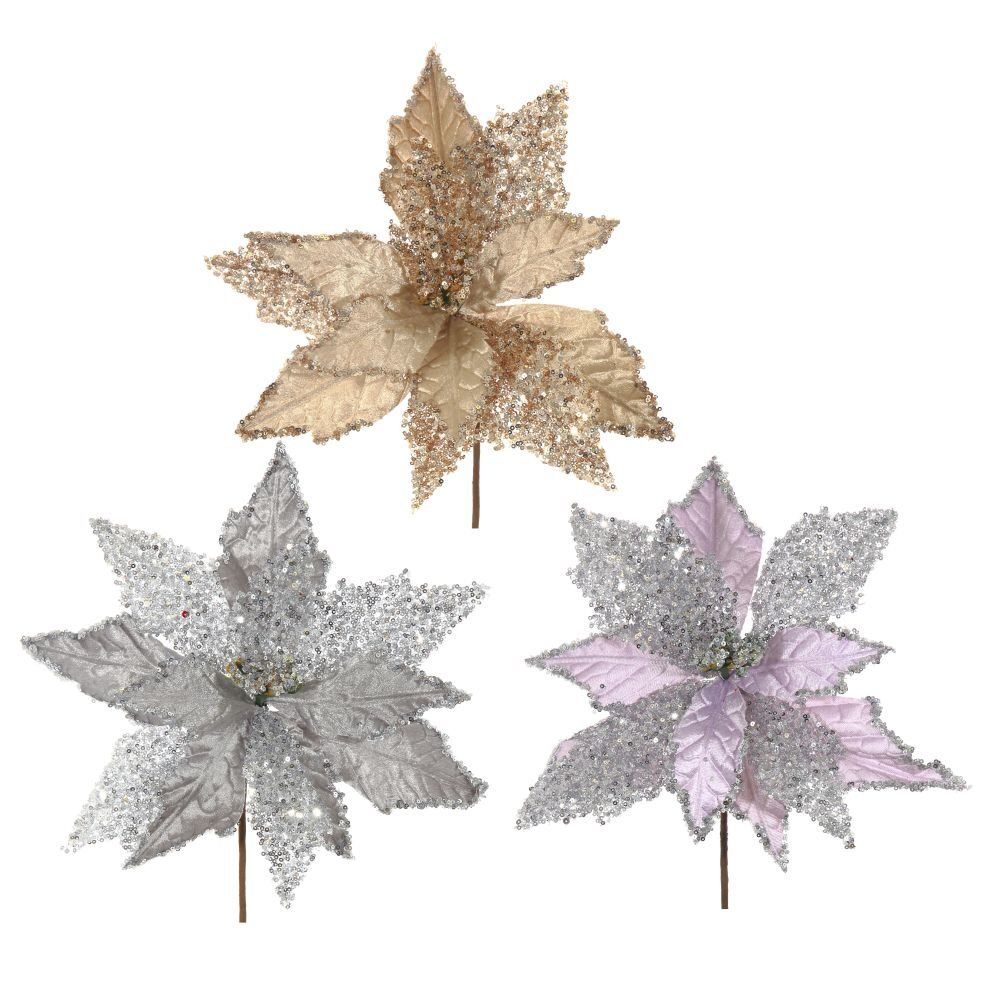 GAEM Цветок искусственный "Пуансеттия", L33 W33 H47 см, 3в.