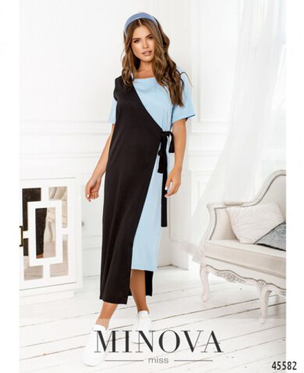Платье 2288-голубой-черный Minova Фото 2