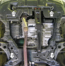 Защита картера двигателя, КПП. 2 мм, Сталь. для Mitsubishi Outlander XL 2009-2012, Motodor.71303