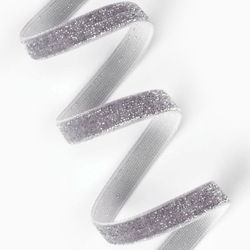 Бархатная лента с серебряным люрексом 10 мм