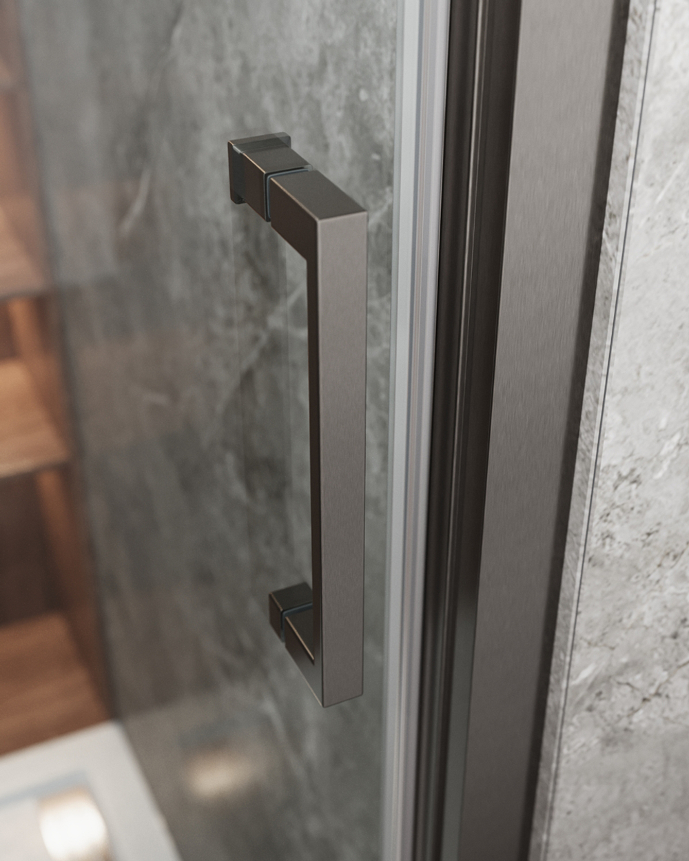 Душевая дверь CEZARES MOLVENO-BF-3-100-C-GM-IV, 100х195, профиль оружейная сталь, прозрачное стекло