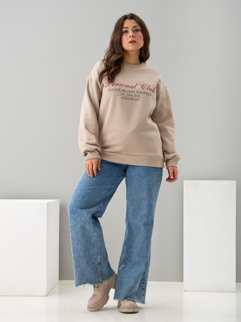 Толстовка Кис-090/бежевый-п