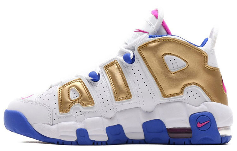 Nike air more uptempo white/fuchsia blast/met gold/racer blue hotsell