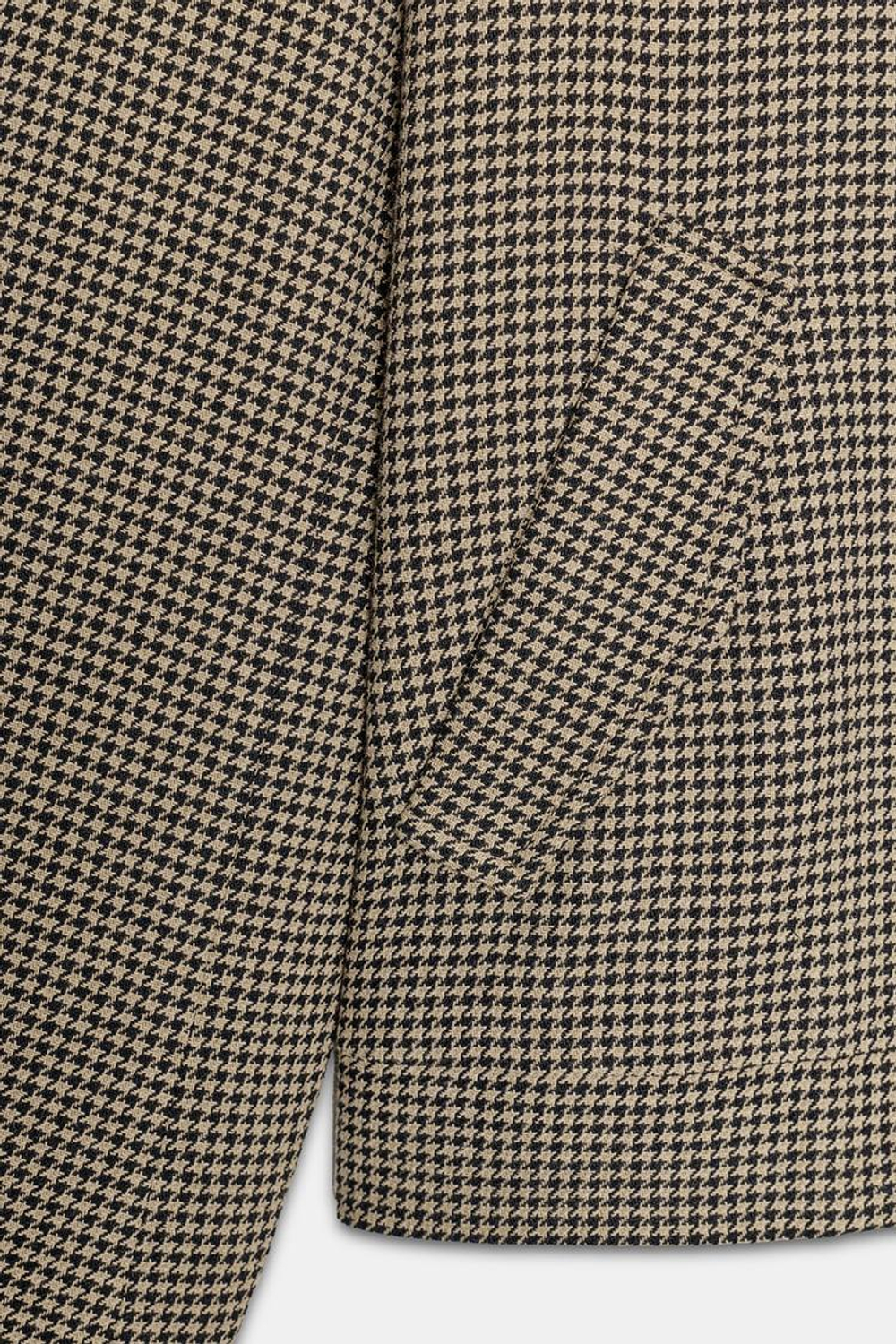 ZARA БОМБЕР В ГУСИНУЮ ЛАПКУ С ПОДПЛЕЧНИКАМИ, ЧЕРНЫЙ/КОРИЧНЕВЫЙ