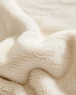 ZARA HOME ПЛЕД ИЗ ФЛИСА, ЭКРЮ