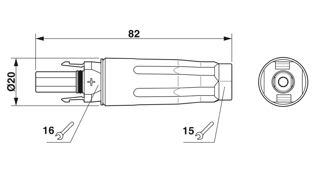 1020776 - PV-C4F-S 2,5-6 (+) - Штекерный соединитель