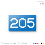 Номер на дверь 205, табличка на дверь для офиса, квартиры, кабинета, аудитории, склада, голубой 120х70 мм, Айдентика Технолоджи