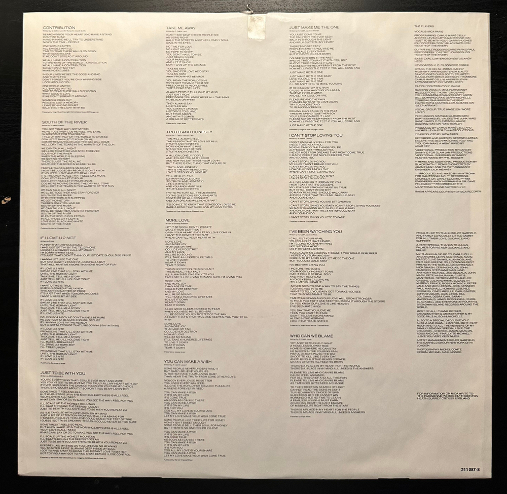 Mica Paris - Contribution (Европа 1990г.)