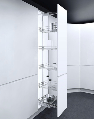Vauth-Sagel Система TAL LARDER-CLASSIC, выдвижной фасад 400 мм, высота 1200-1450 мм, хром