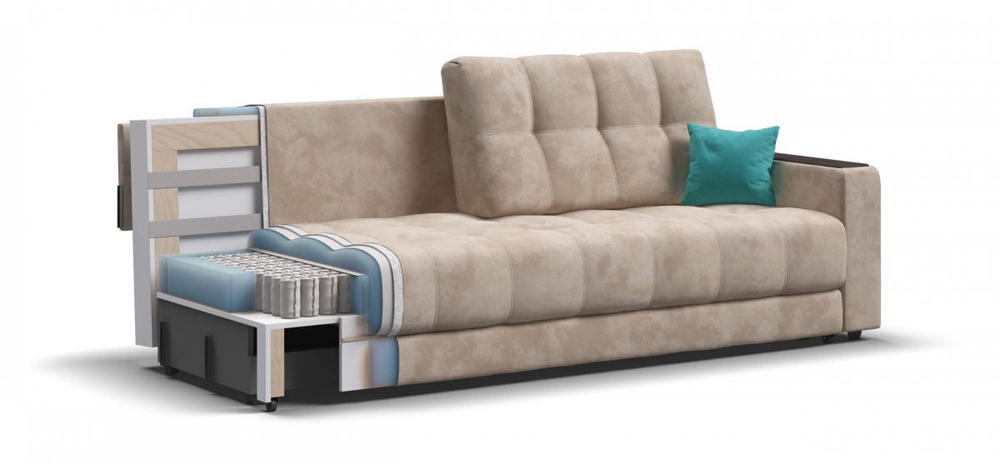 Диван Босс Велюр Алькантара пепел