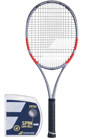 Теннисная ракетка Babolat Pure Strike 98 18/20 4-gen - grey/fluo strike + струны