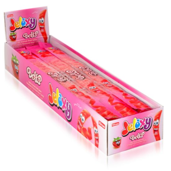 Кислый мармелад Jelaxy Belts Strawberry со вкусом клубники, 15 г (Турция)