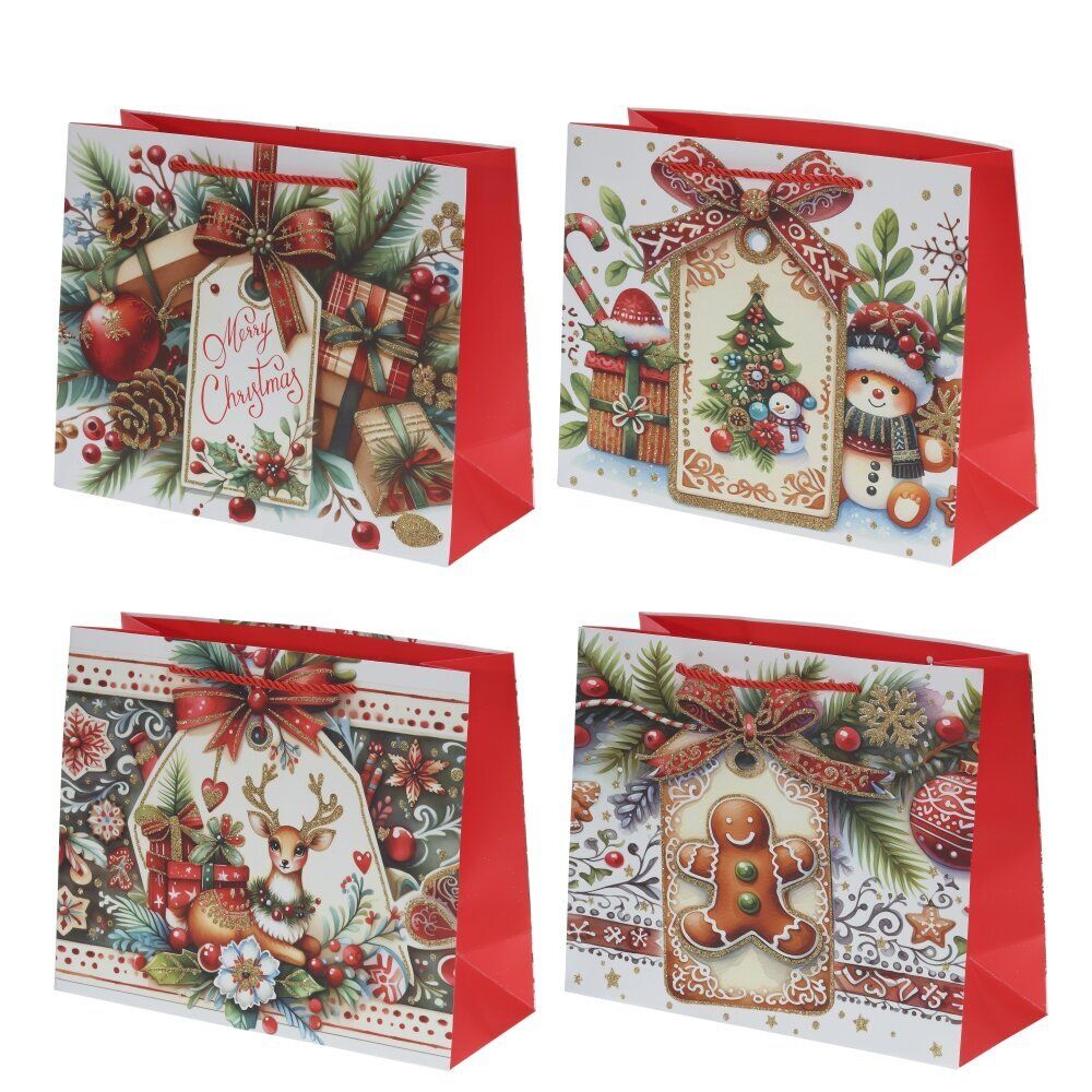 GAEM Пакет подарочный (бумага 210г/м2, блок 12шт), L31 W12 H42 см, 4в.