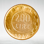 Italy 200 Lire 1977 R "Woman Head – Standard Issue", XF