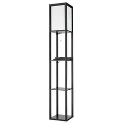 8093/1F COMFI LN25 361 черный/белый, дерево/текстиль Торшер Е27 1*60W 220V PRACTIC