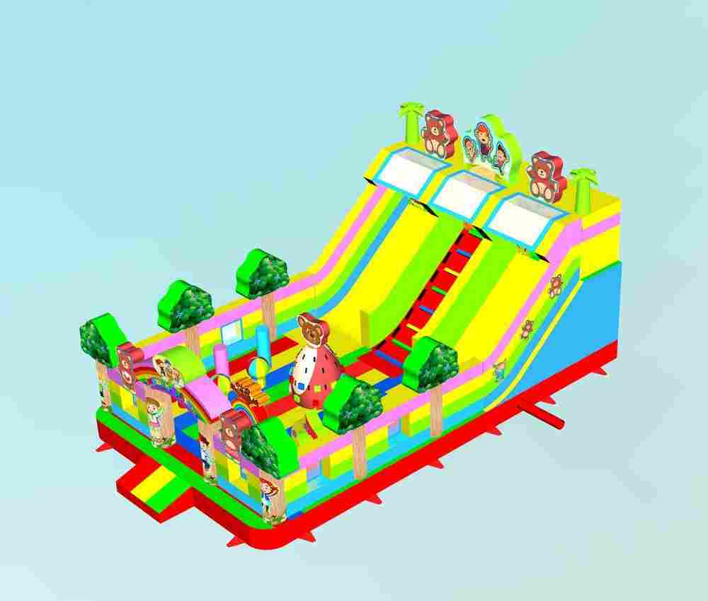 Батут "Мишки и дети", 10*6*5 м