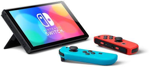 Игровая приставка Nintendo Switch OLED 64 ГБ, без игр, неоновый синий/неоновый красный