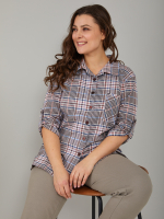 Рубашка Р-001/коричнево-розоваяклетка