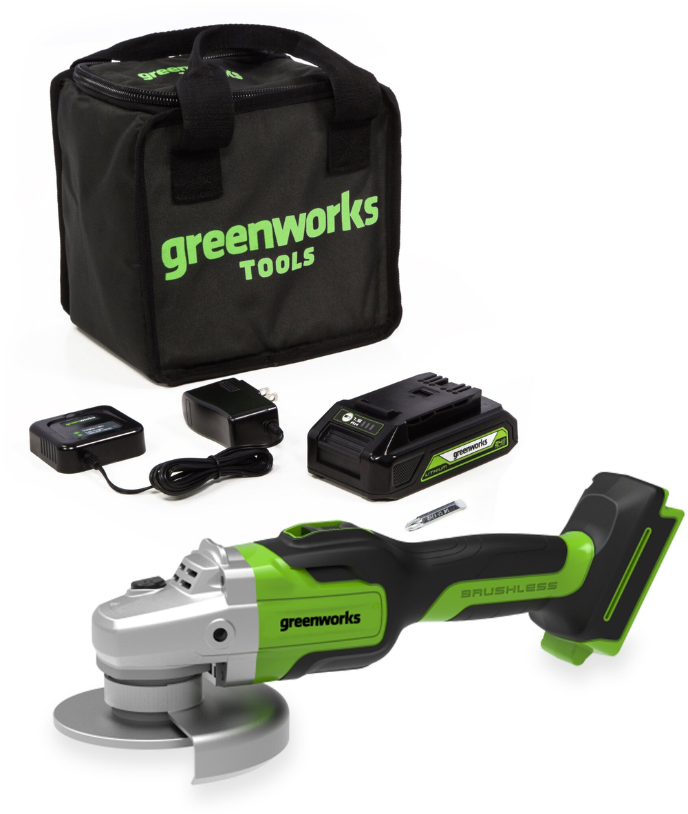 УШМ GREENWORKS GD24AGK2 в компл. с АКБ 2Ач. и ЗУ (3200207UA)