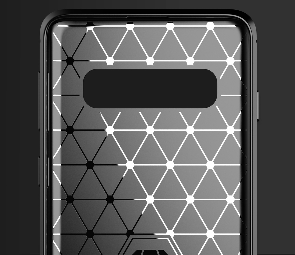 Чехол для Samsung Galaxy S10 Plus цвет Black (черный), серия Carbon от Caseport
