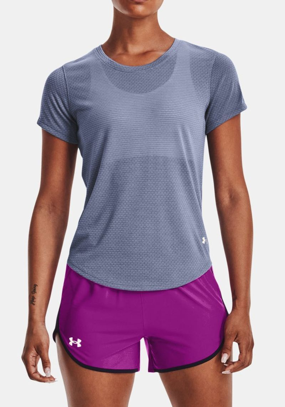 Женская теннисная футболка Under Armour Streaker Run Short Sleeve - aurora purple/reflective