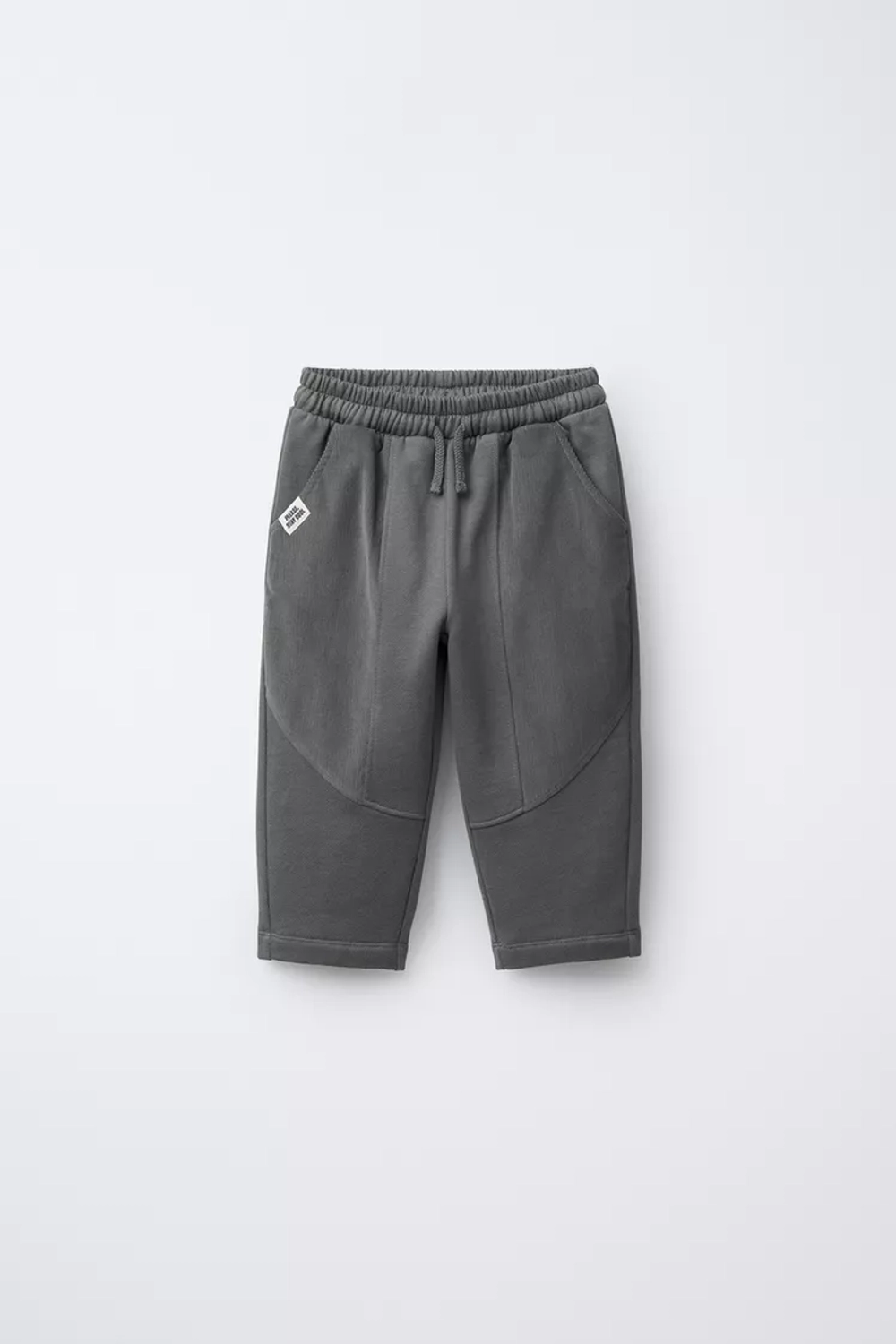 ZARA БРЮКИ ИЗ ВЕЛЬВЕТА И ФУТЕРА, СЕРО-СИНИЙ