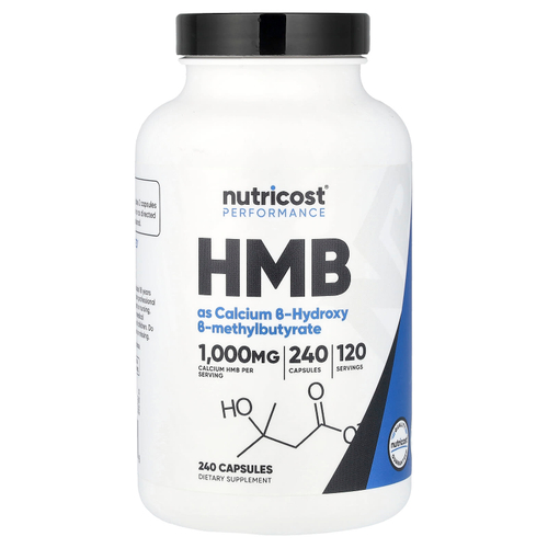 Nutricost, HMB, B-гидрокси-B-метилбутират, 240 капсул (500 мг в 1 капсуле)