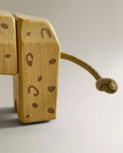 ZARA HOME ДЕРЕВЯННАЯ ИГРУШКА-ГОЛОВОЛОМКА «ГЕПАРД» ДЛЯ ДЕТЕЙ, ЖЕЛТЫЙ