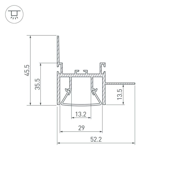Профиль встраиваемый Arlight Foled-Wall-3000 044857
