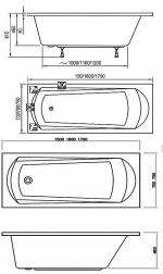 Ванна акриловая Ravak DOMINO PLUS SET 70508024 170х75