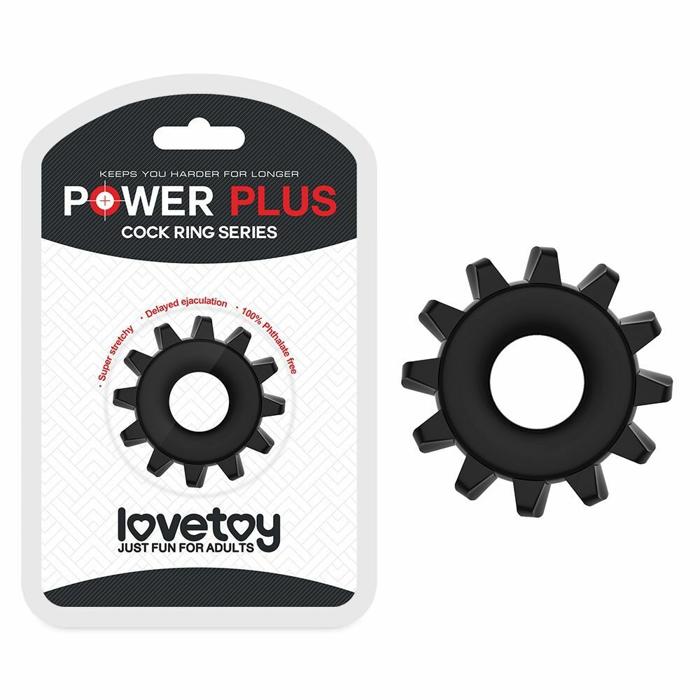 Чёрное эрекционное кольцо для пениса Power Plus (Цвет: черный)