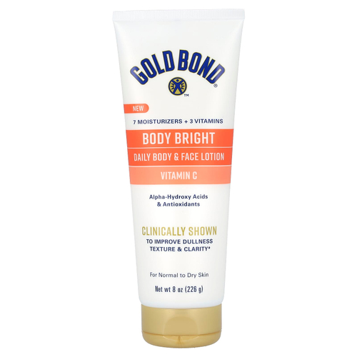 Gold Bond, Body Bright, ежедневный лосьон для тела и лица, для нормальной и сухой кожи, 226 г (8 унций)