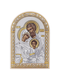 Св. Семейство, икона арочная, пластик белый 80х115