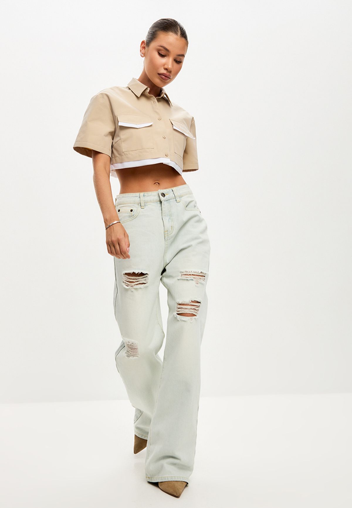 Джинсы голубые