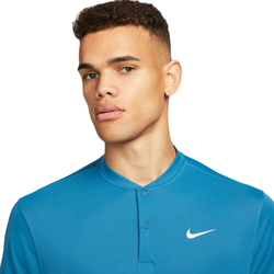 Мужское теннисное поло Nike Court Dri-Fit Blade Solid Polo - industrial blue/white