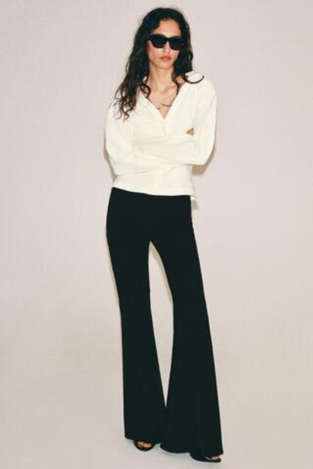 ZARA КОМБИНИРОВАННЫЙ ТОП, ЭКРЮ