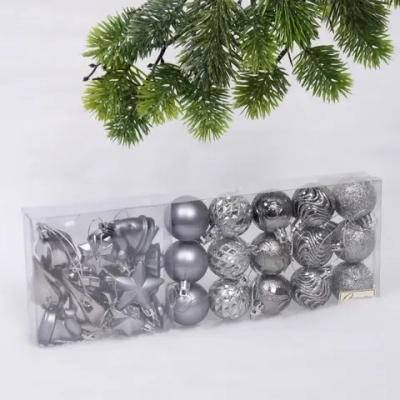 Набор ёлочных украшений «Elegant shine» 4 см (30 предмета), Графит