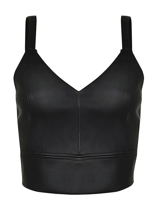 Топ из эко-кожи черный