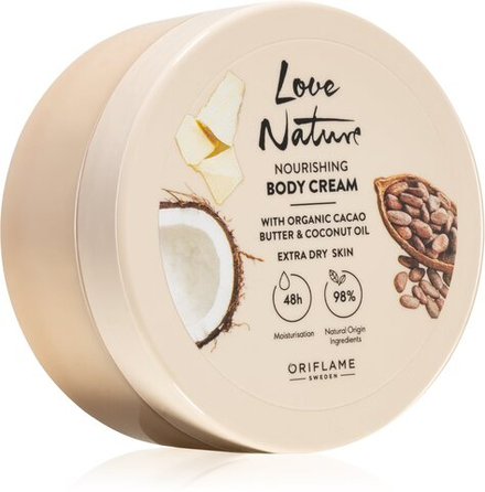 Oriflame Love Nature Cacao Butter & Coconut Oil - питательный крем для тела с увлажняющим эффектом /   200  ml  / GTIN 2800016261482