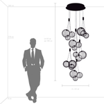 801180 Люстра SFERETTA LED 18х1,35W 1200LM КОФЕЙНЫЙ/ПРОЗРАЧНЫЙ 3000K