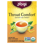 Yogi Tea, Throat Comfort, без кофеина, 16 чайных пакетиков, 36 г (1,27 унции)