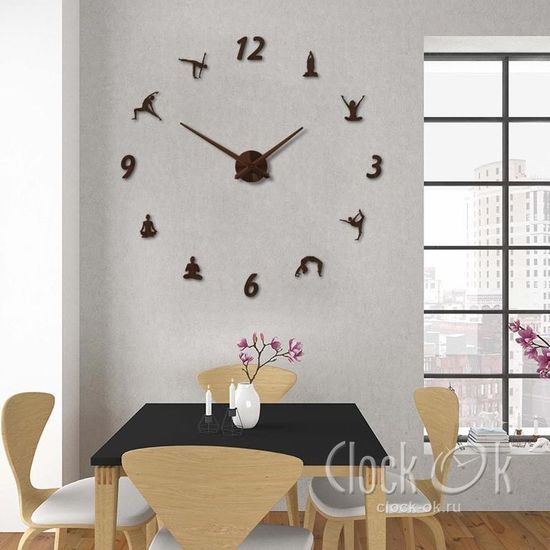 Настенные 3D часы Йога