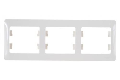 Рамка 3-ая Schneider Glossa горизонтальная бежевая