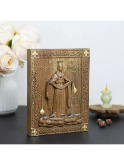 Покров Пресвятой Богородицы икона деревянная резная, бук