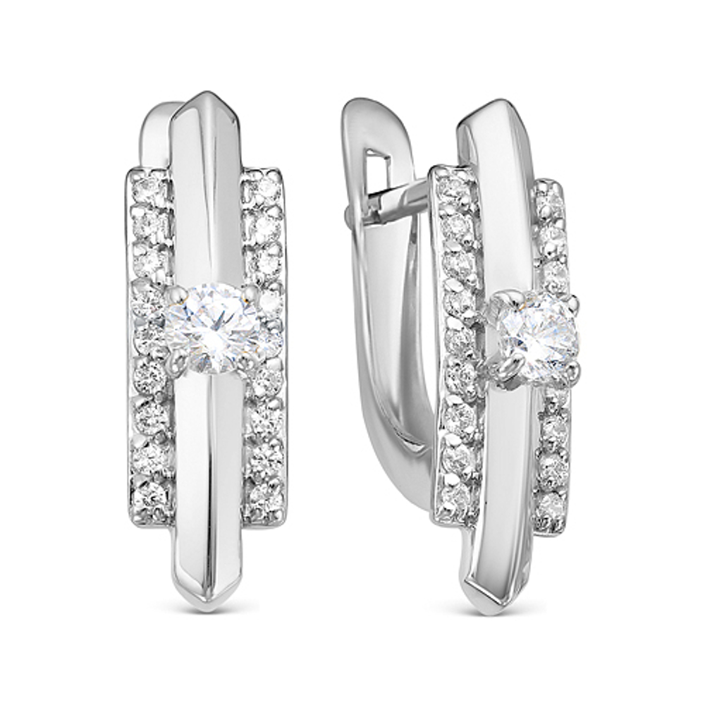 Серьги из серебра с фианитами