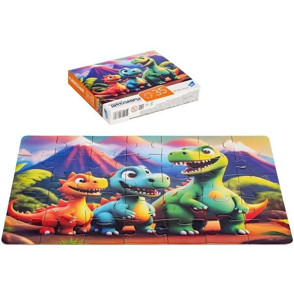 Пазл 35эл. "Динозавры" (Dream Makers)