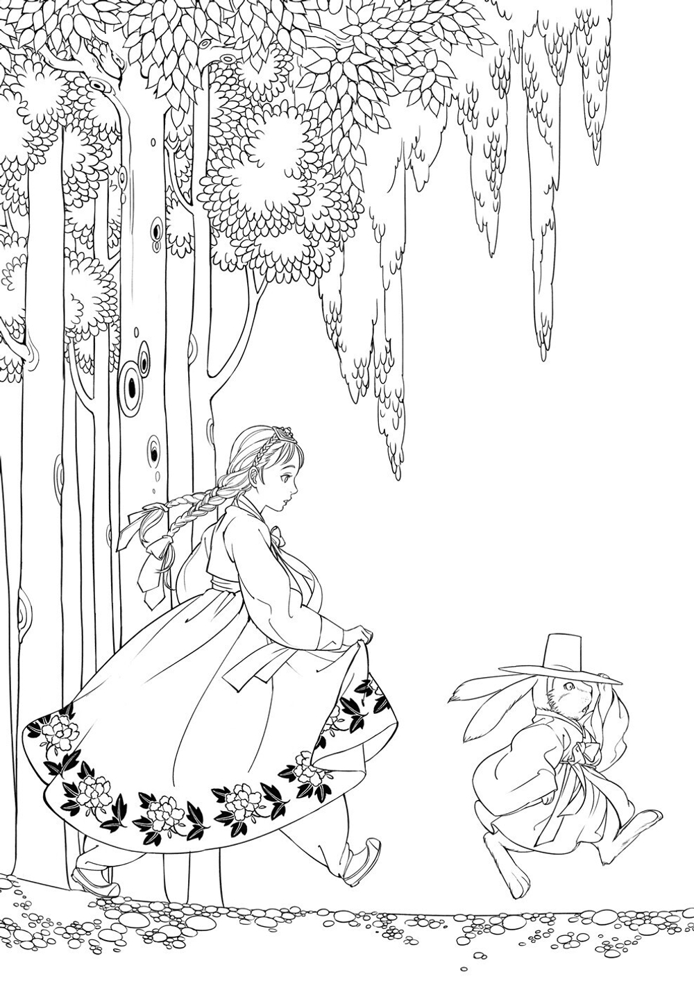 Hanbok Fairy Tale of Obsidian Special Edition. Coloring Book